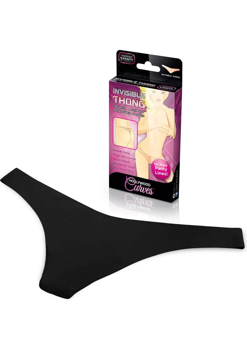 Pleasure Wigs Hollywood Curves Invisible Thong Perizoma Nero