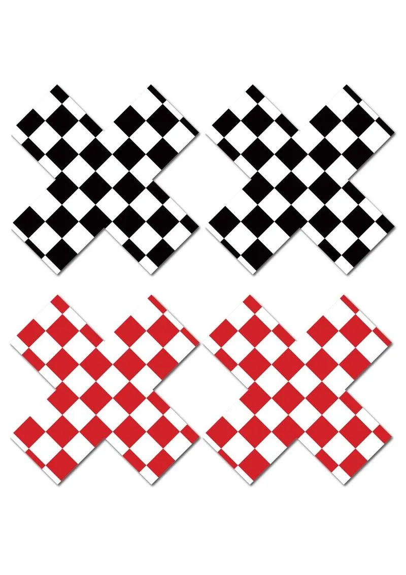 Peekaboos Pasties Checkerboard X copricapezzoli adesivi 2 paia scacchi
