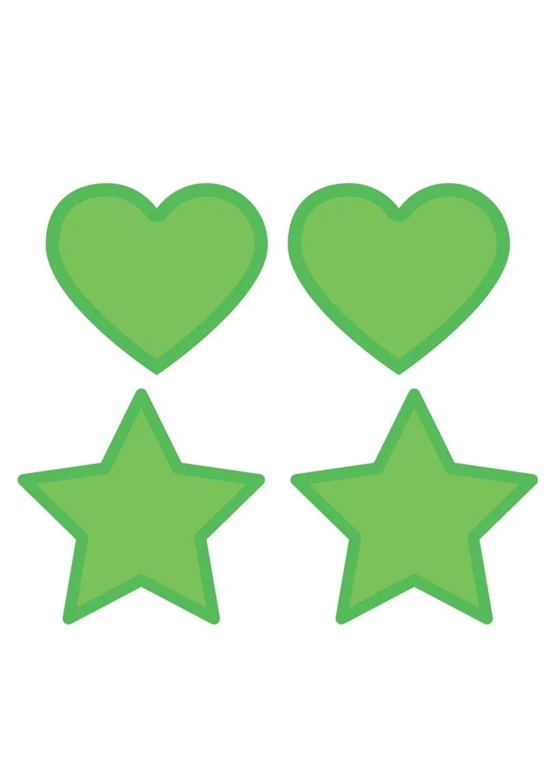 Pleasure Wigs Peekaboos Hearts Stars copricapezzoli fosforescenti