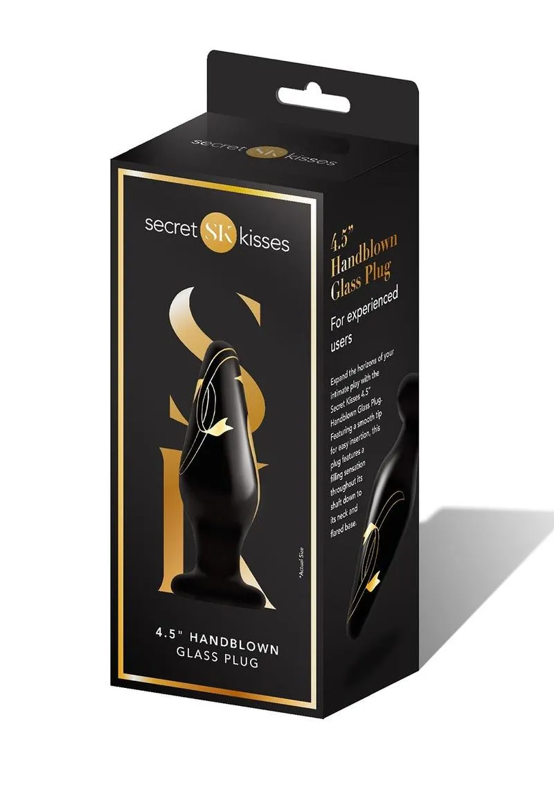 Secret Kisses 4.5 Plug anale in vetro nero oro
