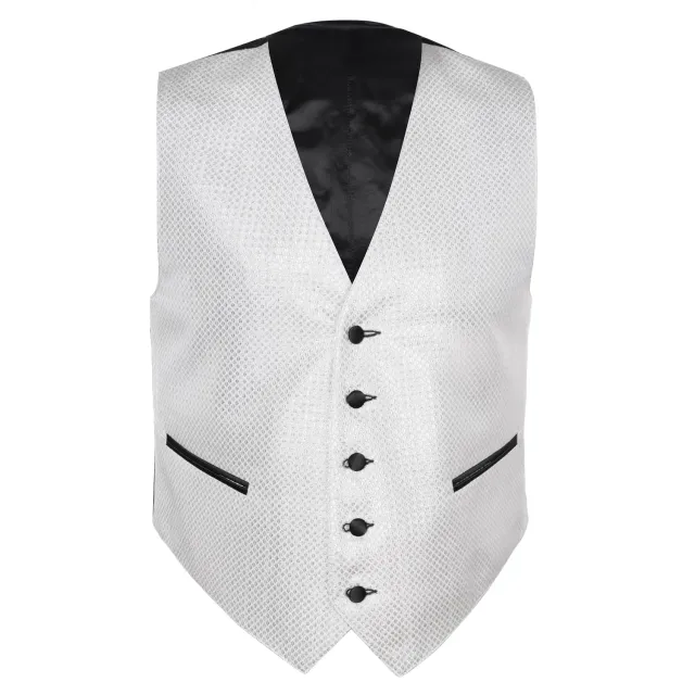 Altenburg Gilet rombi gilet uomo bianco argento taglia 48