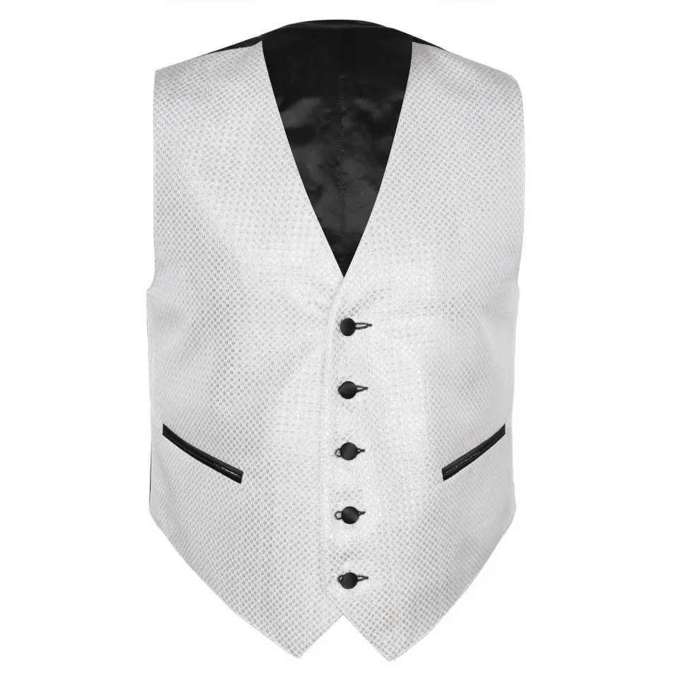 Altenburg Gilet rombi gilet uomo bianco argento taglia 48
