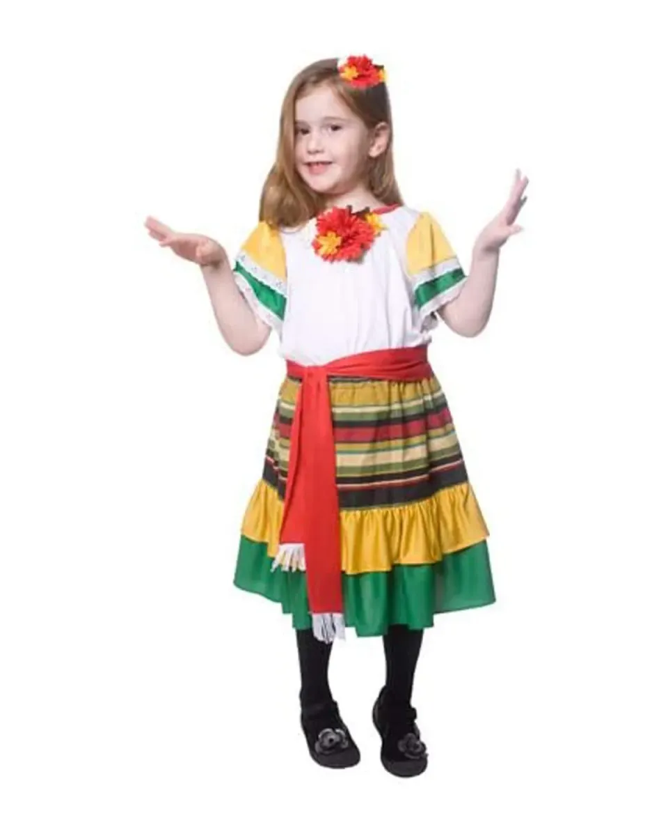 Dress Up America Ballerina Messicana costume bambina 4pz