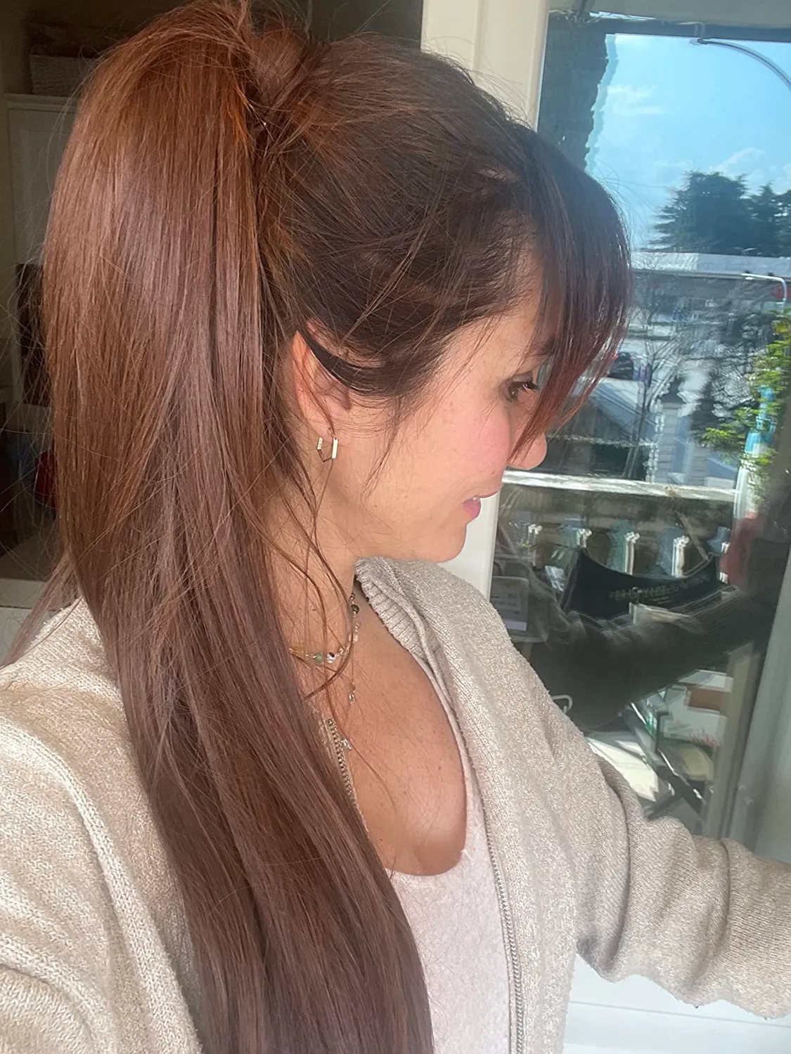 Gairyan Extension coda 60 cm marrone cioccolato liscia