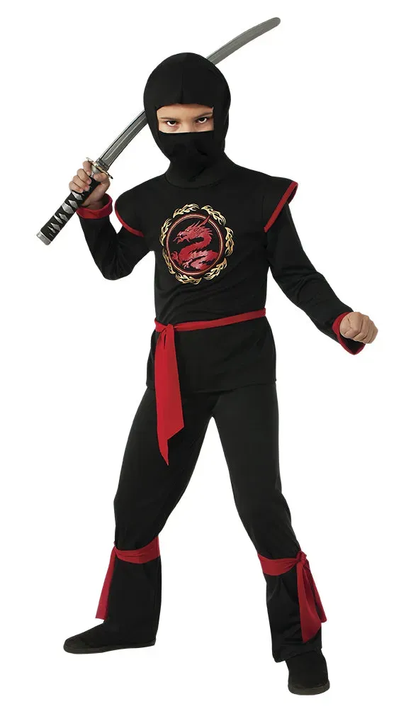Rubies Ninja Drago Nero costume bambino nero con cappuccio