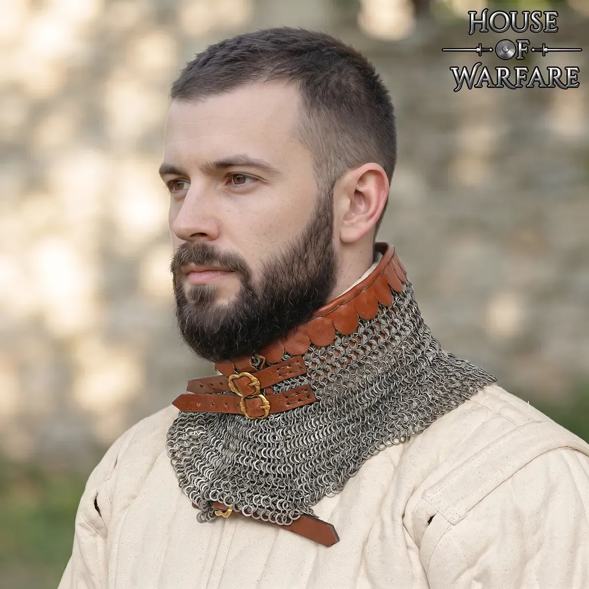 Medieworld Chainmail Gorget 6mm 18 Gauge gorgiera acciaio