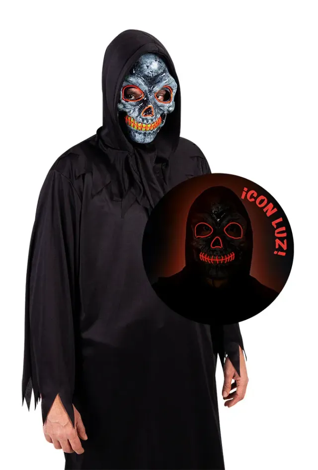 Rubies Skull Maschera Teschio con Luce OS Halloween