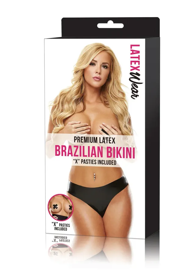 Latexwear Premium Slip Brasiliano Lattice Nero S/M