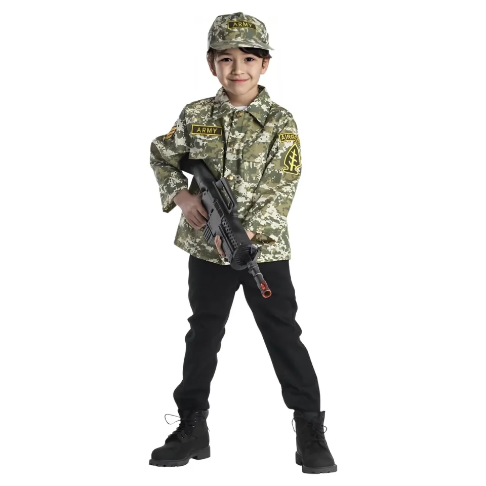 Dress Up America Costume Esercito Bambini 3-6 Anni Camicia