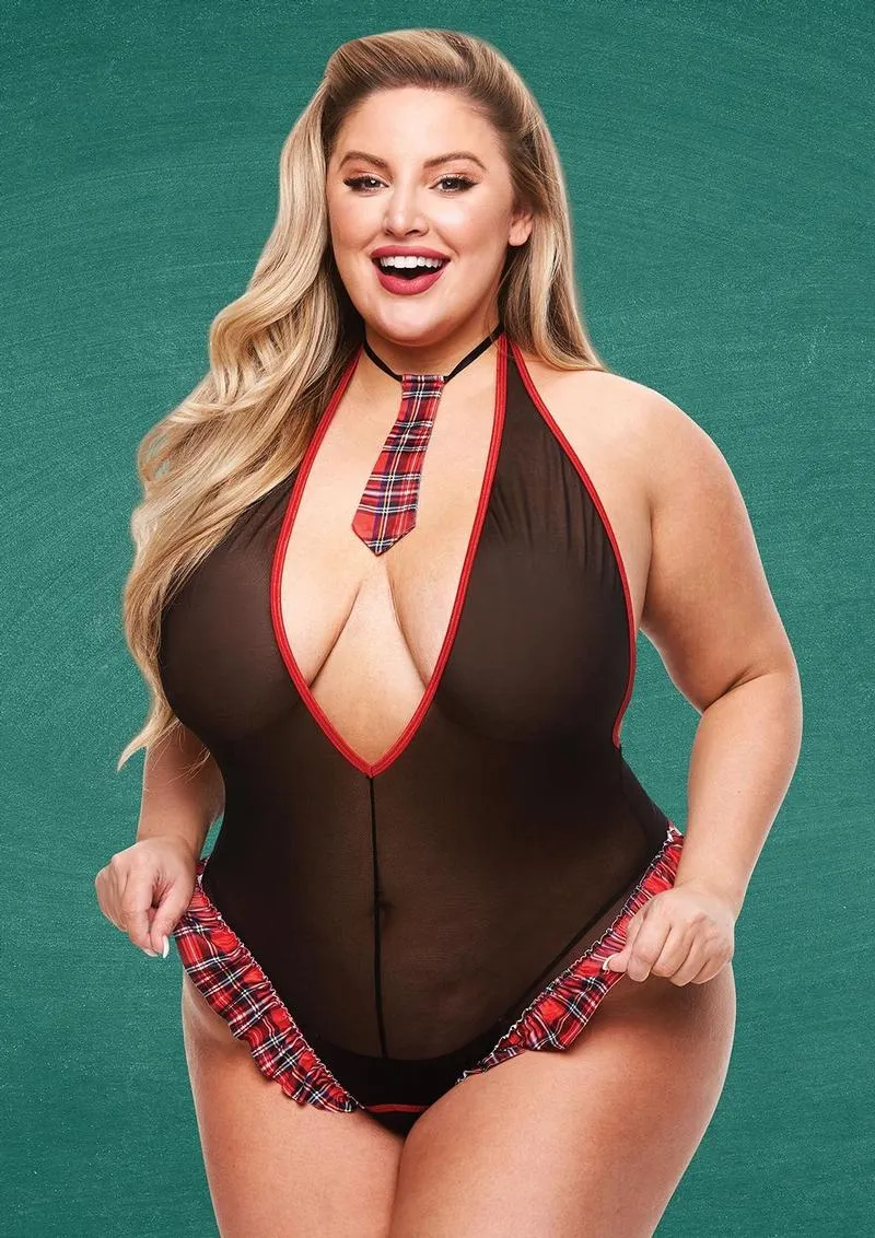 Pleasure Wigs Teacher's Pet Teddy Scolaretta Rosso Nero