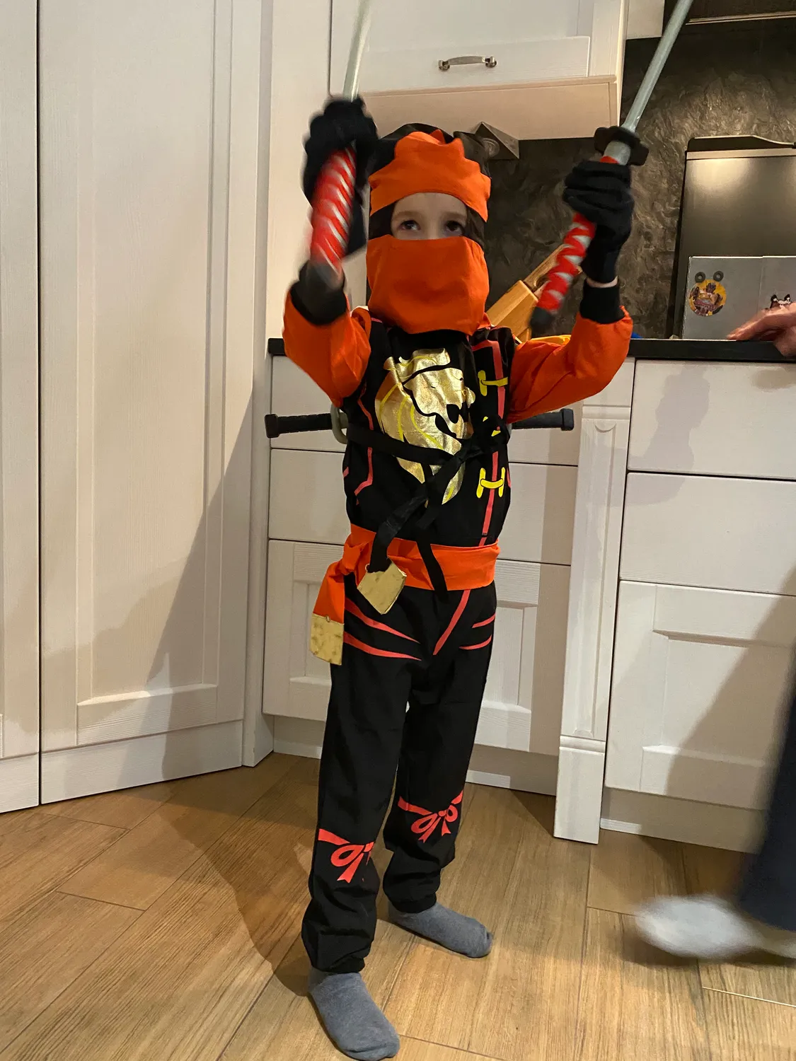 Katara 1771 Costume Ninja Verde Bambino M 6-8 Anni