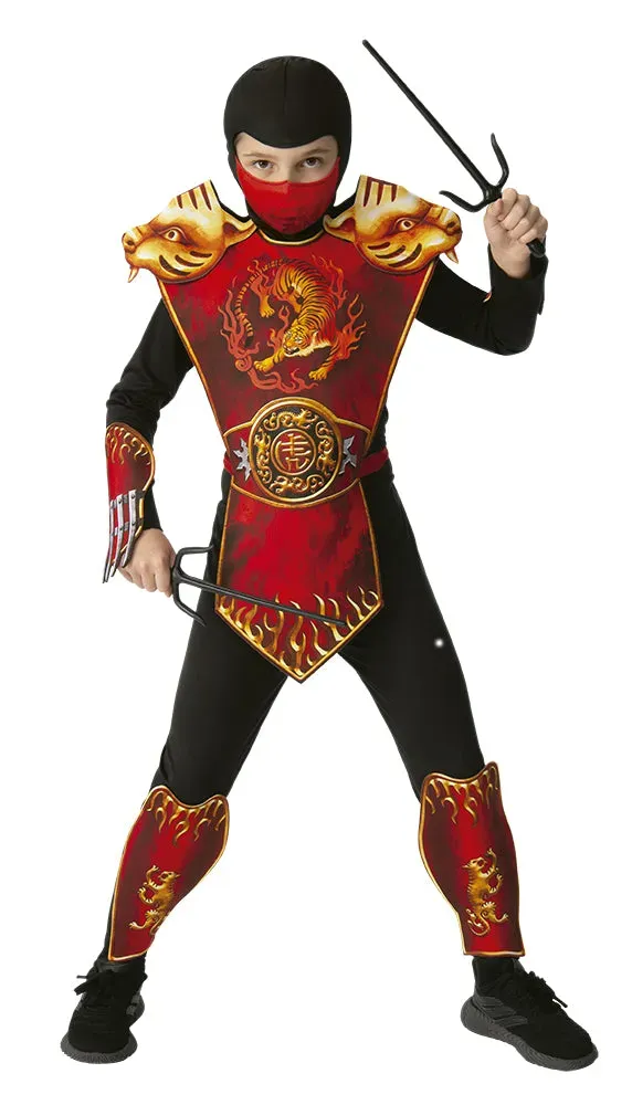 Rubies Tiger Ninja costume bambino M 4 pezzi con cappuccio