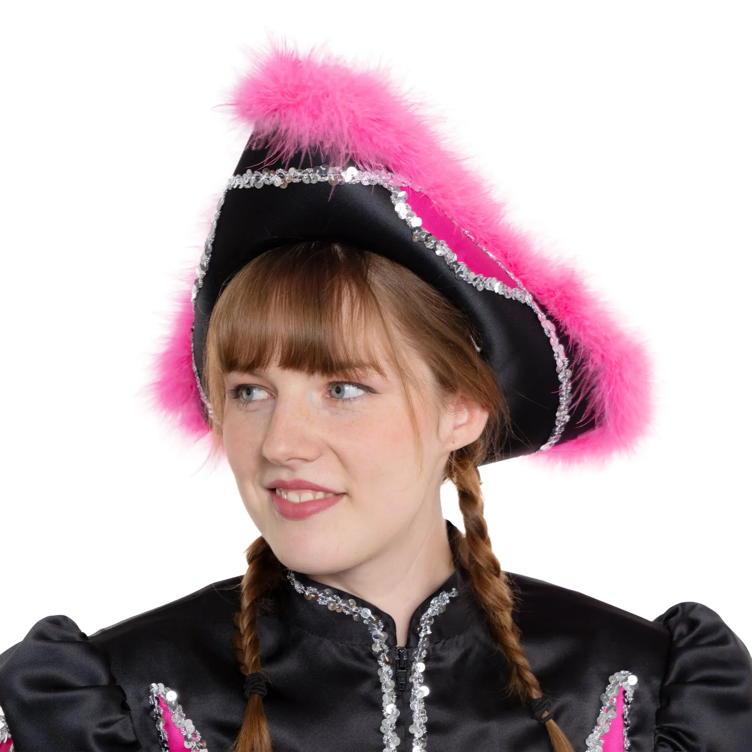 Altenburg Guard tricorno raso nero-bianco marabù rosa