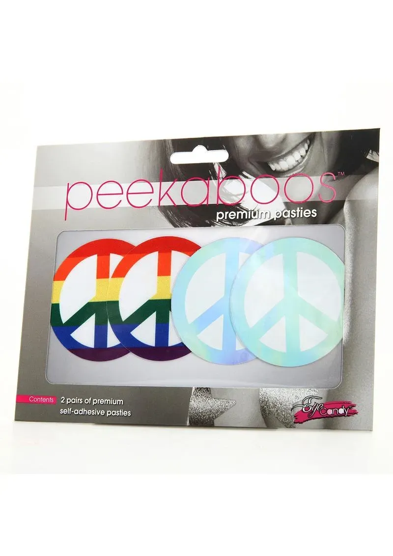 Peekaboos Pride Peace copricapezzoli arcobaleno segno pace