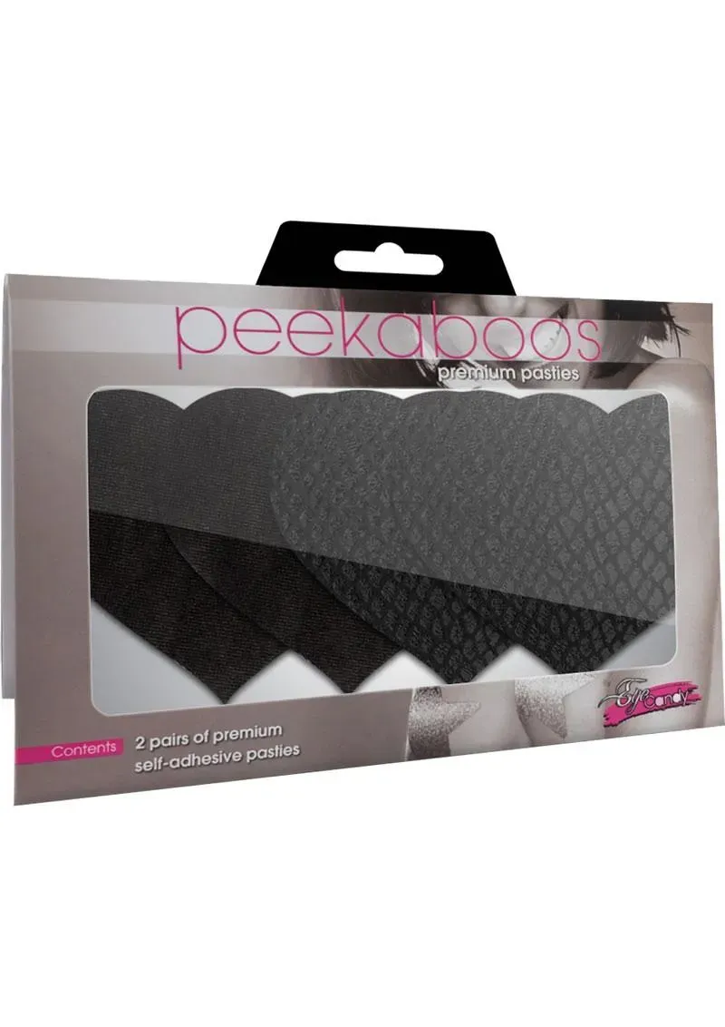 Peekaboos Classic Copricapezzoli Cuori Neri Adesivi