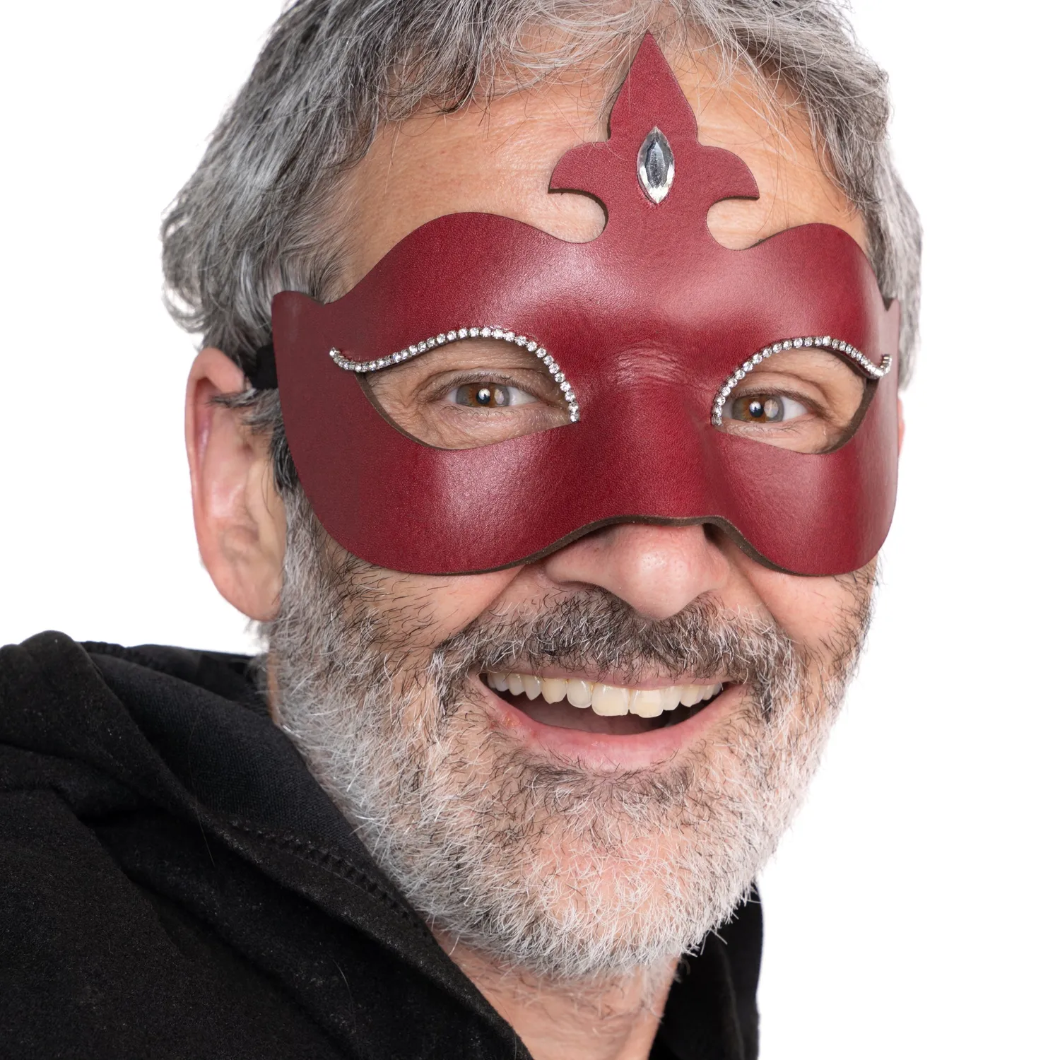 Altenburg Colombina Stella maschera veneziana rossa in pelle