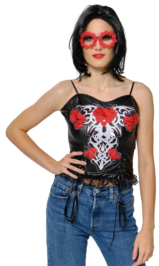 Rubies Katrina Occhiali Rosa Rosso OS Halloween