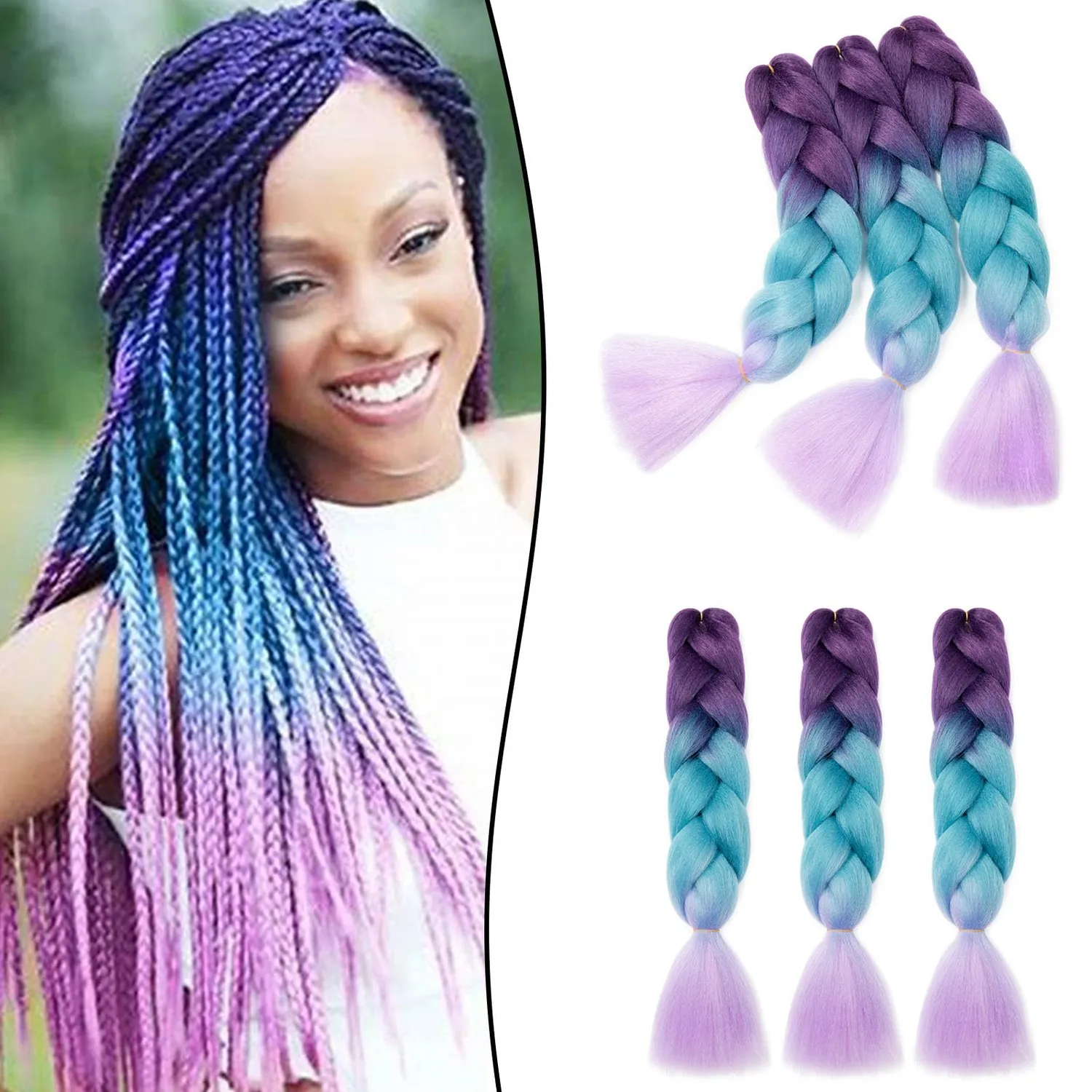 Gairyan Treccine extension capelli rosa 60cm kanekalon