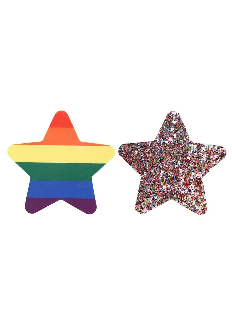Peekaboos Pride Rainbow copricapezzoli stelle glitter 2 paia