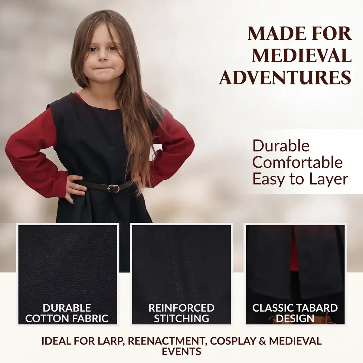Medieworld Cotton Medieval Tabard For Kids tabarro cotone