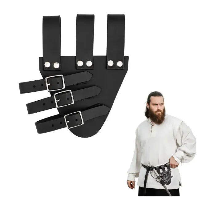 Medieworld Frog XV Secolo porta spada pelle nera
