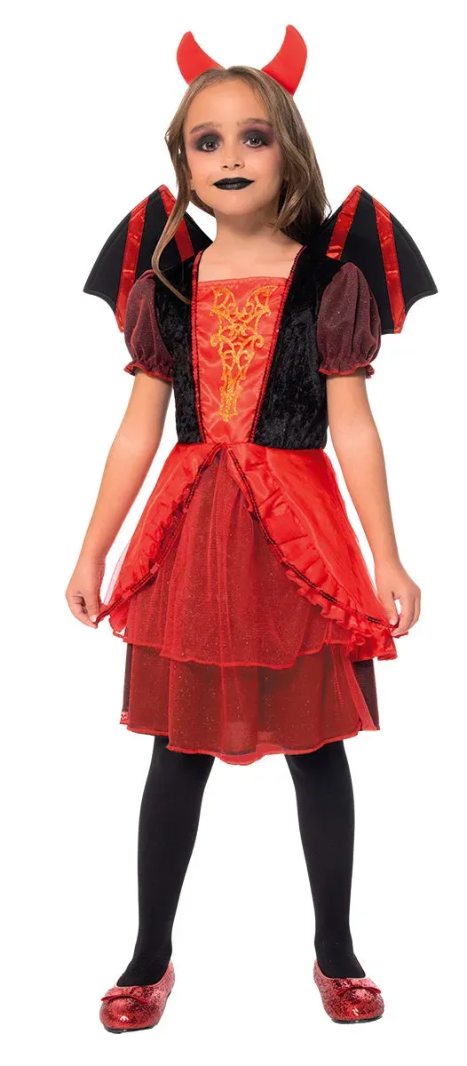 Rubies Diavoletta costume bambina con ali rosso