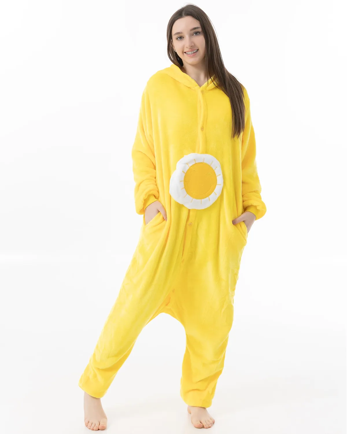 Katara 1744 pigiama tuta kigurumi giallo con cappuccio