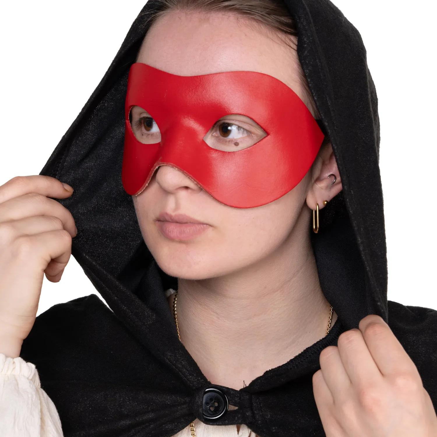 Altenburg Colombina Liscia rossa maschera veneziana cuoio
