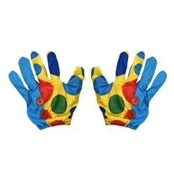 Dress Up America Clown Guanti Pois Giallo Blu Taglia Unica