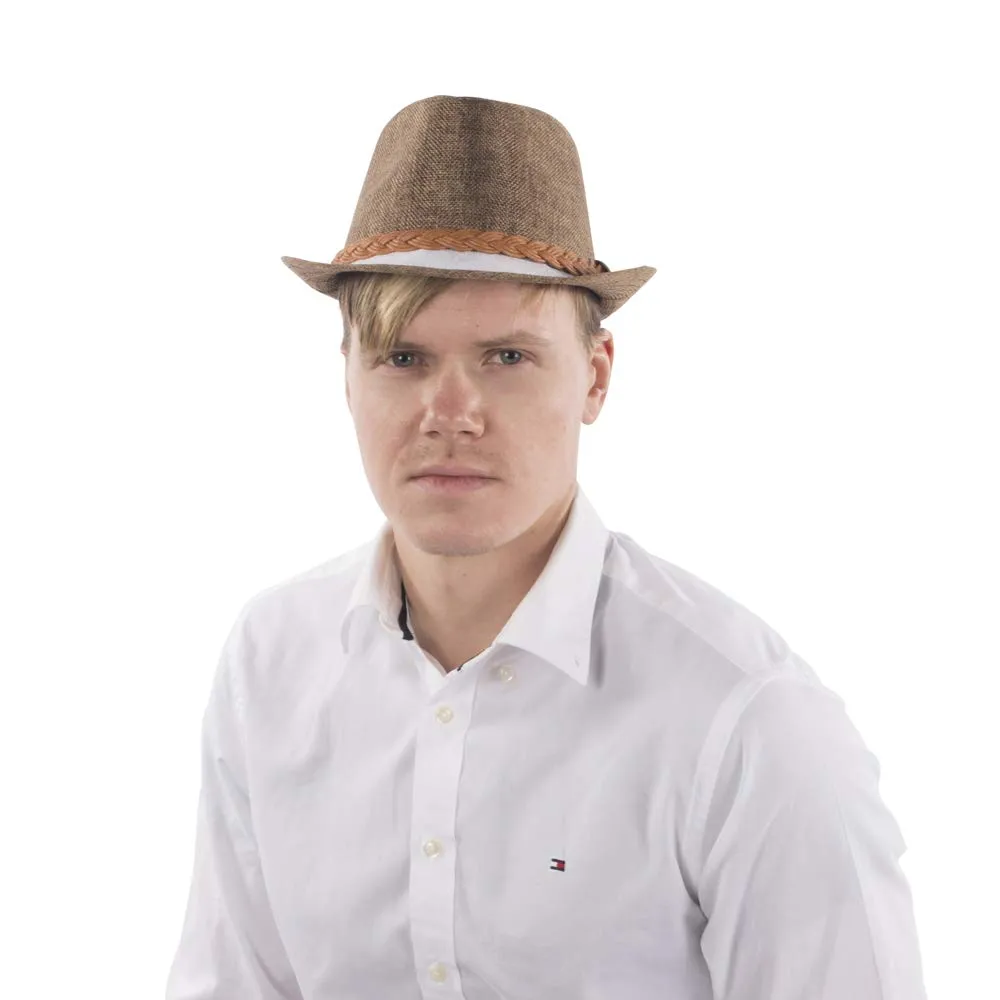 Dress Up America Fedora cappello trilby marrone con paillettes