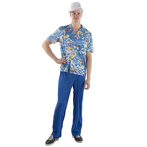 Dress Up America Tropicale costume hawaiano uomo blu M