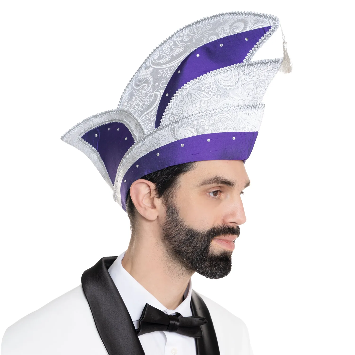 Altenburg Elegant berretto comitato lilla satin argento