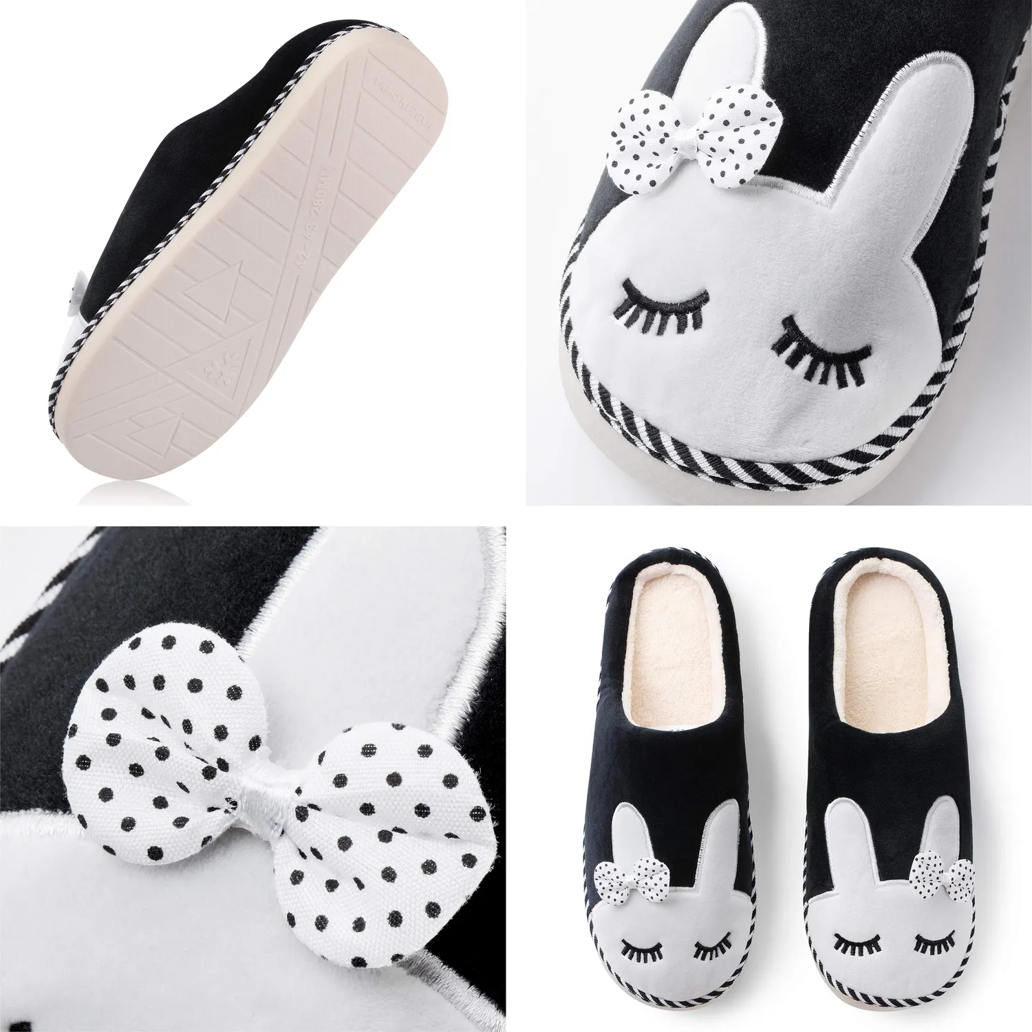 Katara Pantofole Orsetto peluche nero EU 39/40 unisex