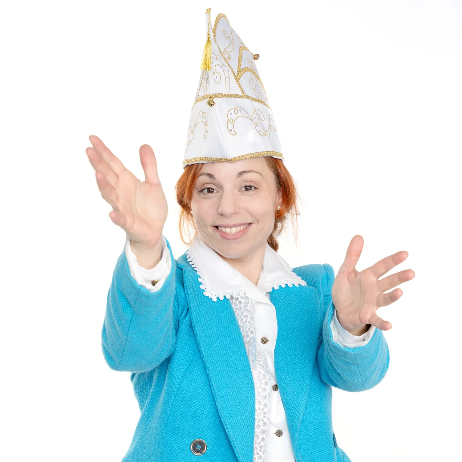 Altenburg Comitato berretto carnevale bianco oro satin