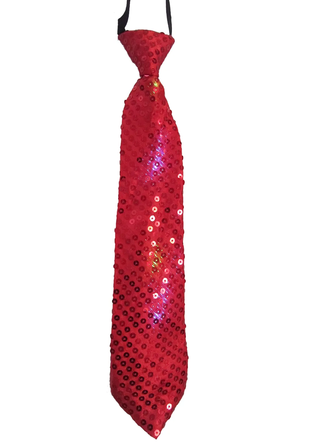 Dress Up America cravatta LED argento con paillettes