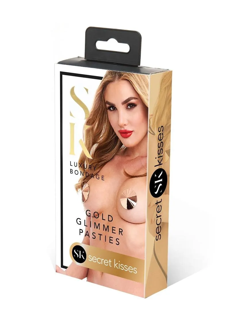 Pleasure Wigs Secret Kisses Glimmer Pasties copricapezzoli oro rosa