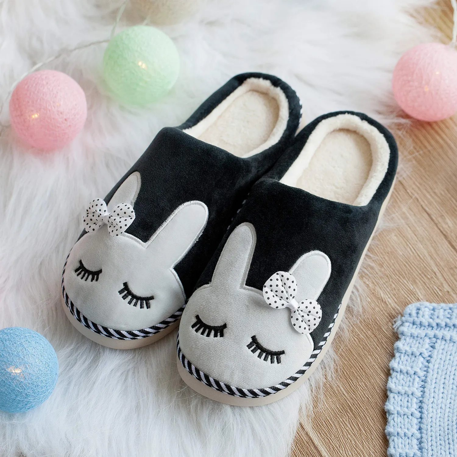 Katara Pantofole Orsetto peluche nero EU 39/40 unisex