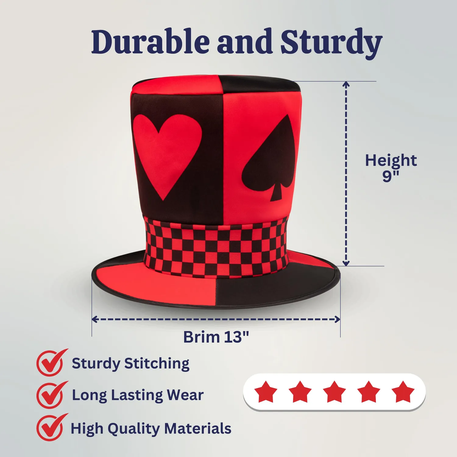 Dress Up America Carte da Gioco cappello rosso 59 cm