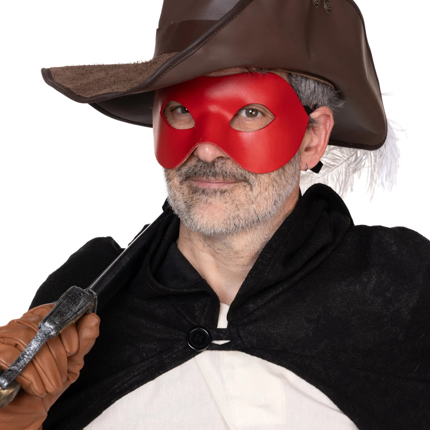 Altenburg Colombina Liscia rossa maschera veneziana cuoio