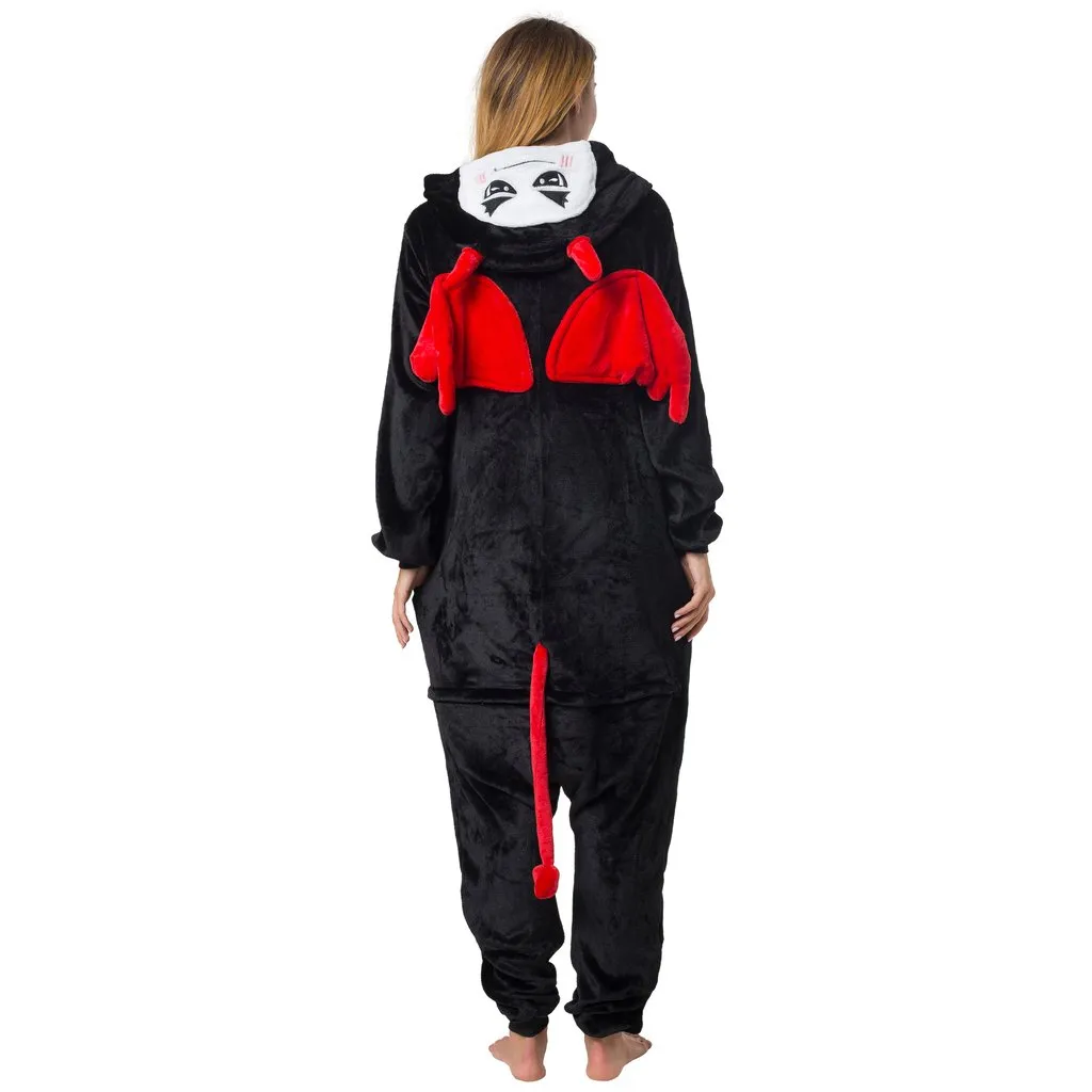 Katara 1744 Kigurumi Diavolo Pigiama Nero taglia S pile