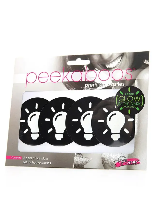 Peekaboos Light Bulbs Glow In The Dark pasties 2 paia