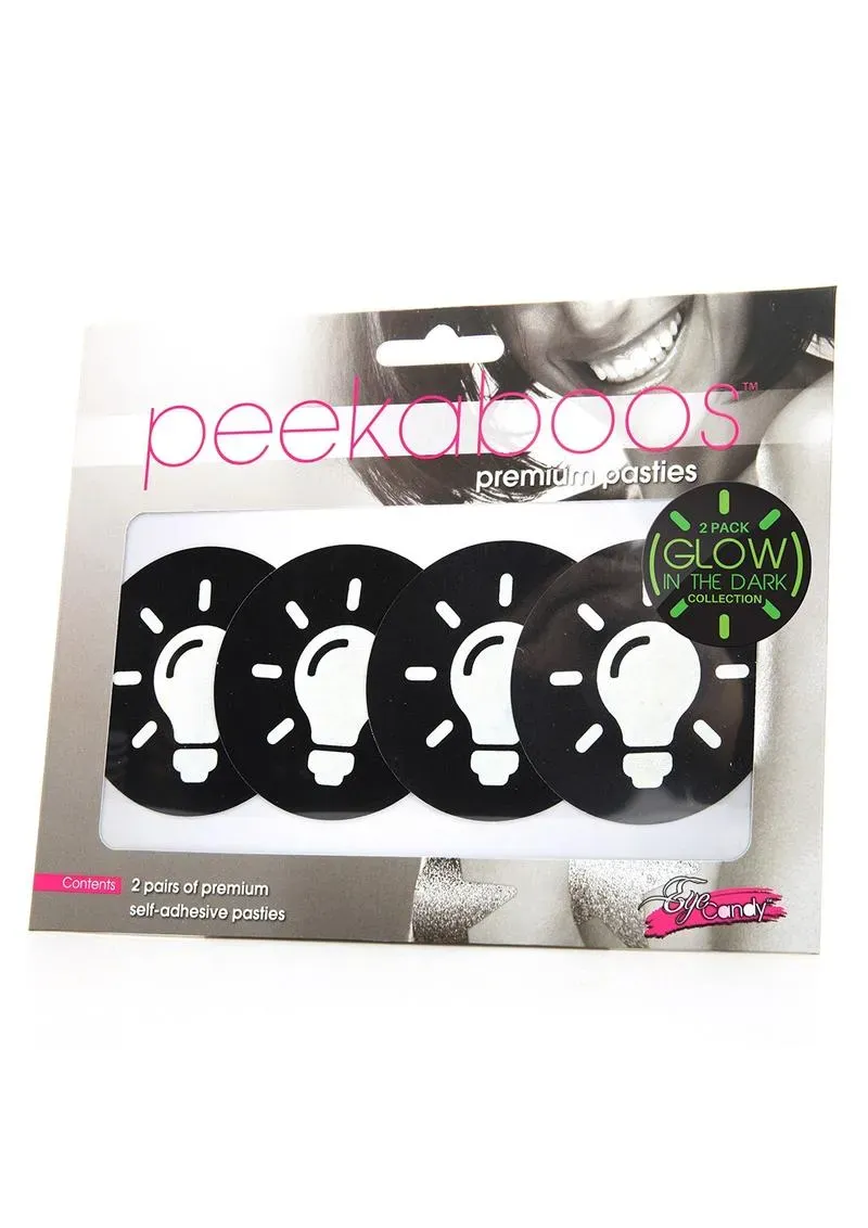 Peekaboos Light Bulbs Glow In The Dark pasties 2 paia