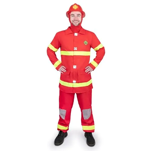 Dress Up America Pompiere costume adulto XXL rosso