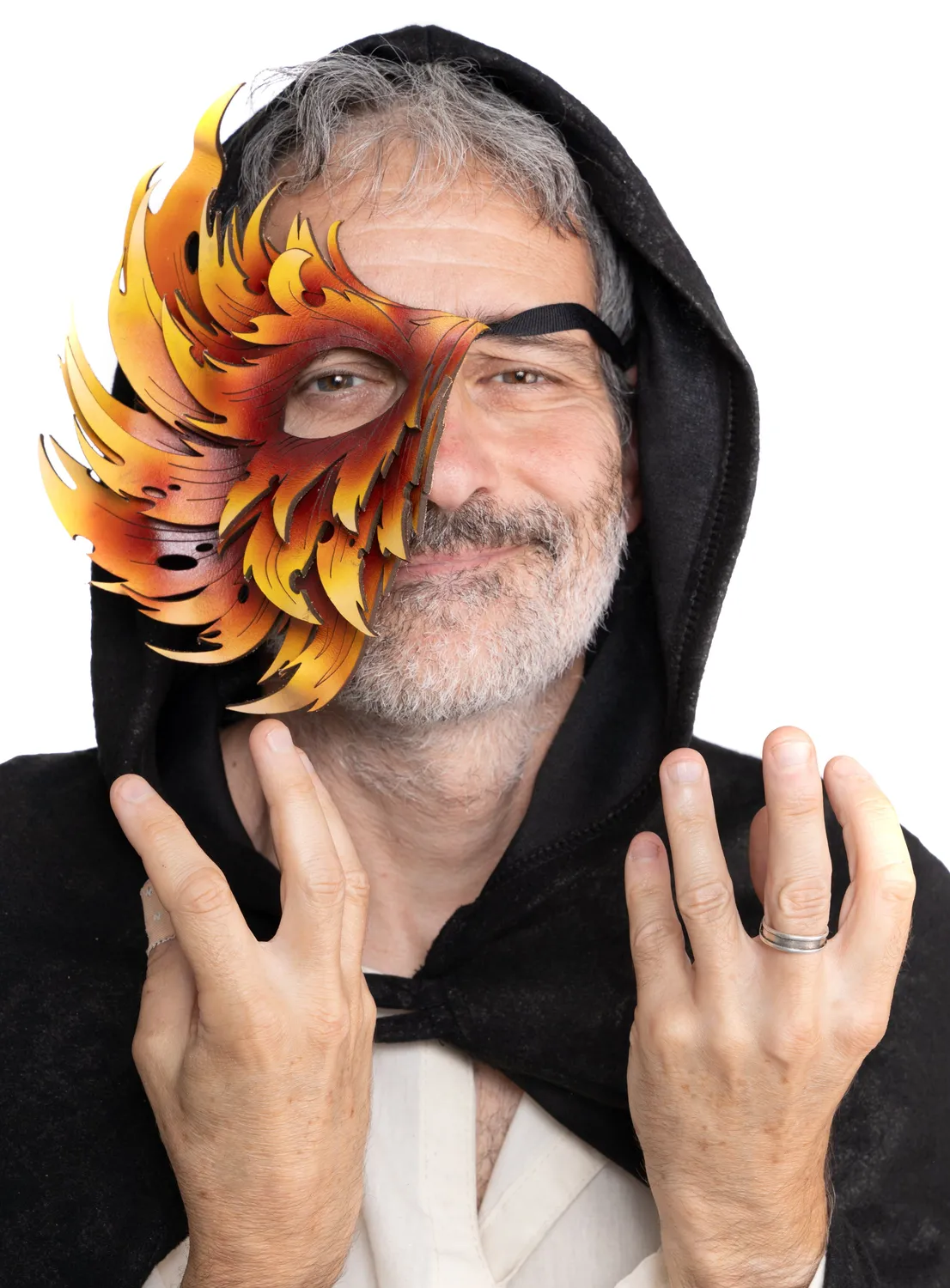 Altenburg Phoenix maschera in cuoio rosso-gialla