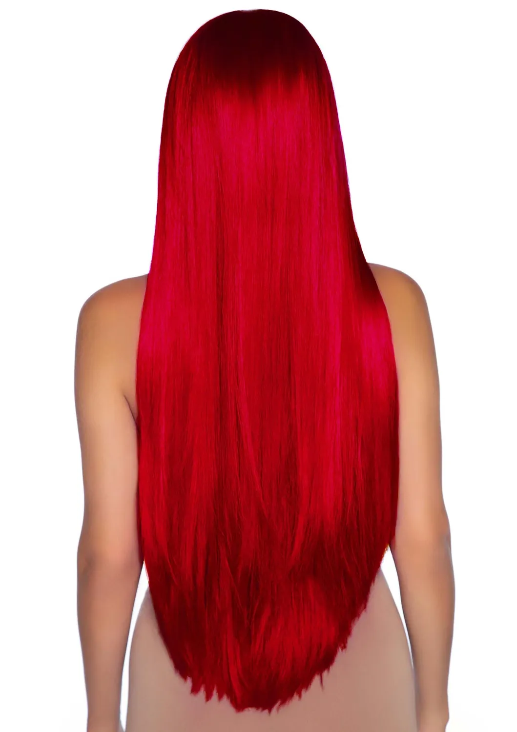Leg Avenue Center Part parrucca lunga rosa neon liscia