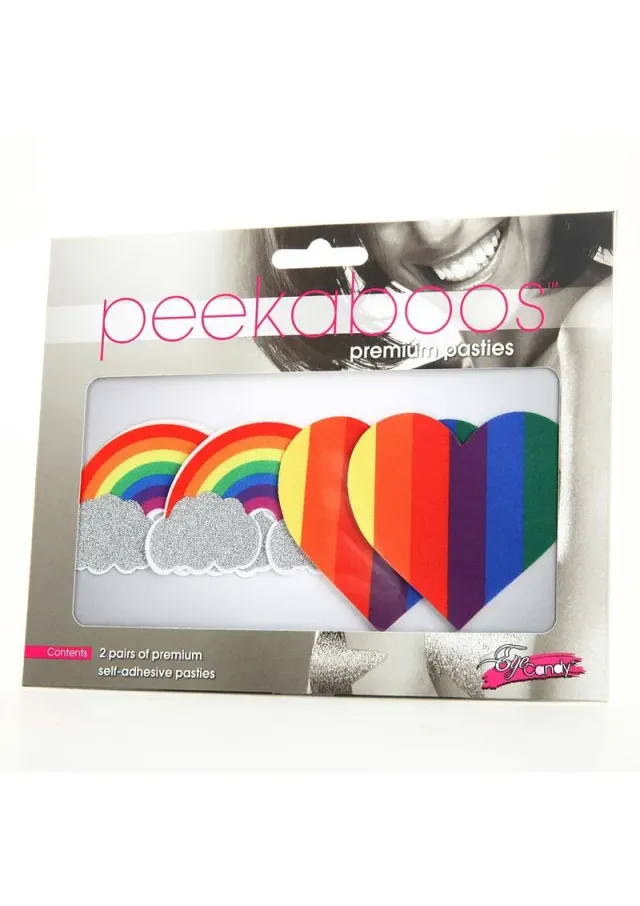 Pleasure Wigs Peekaboos Pride copricapezzoli glitter arcobaleno