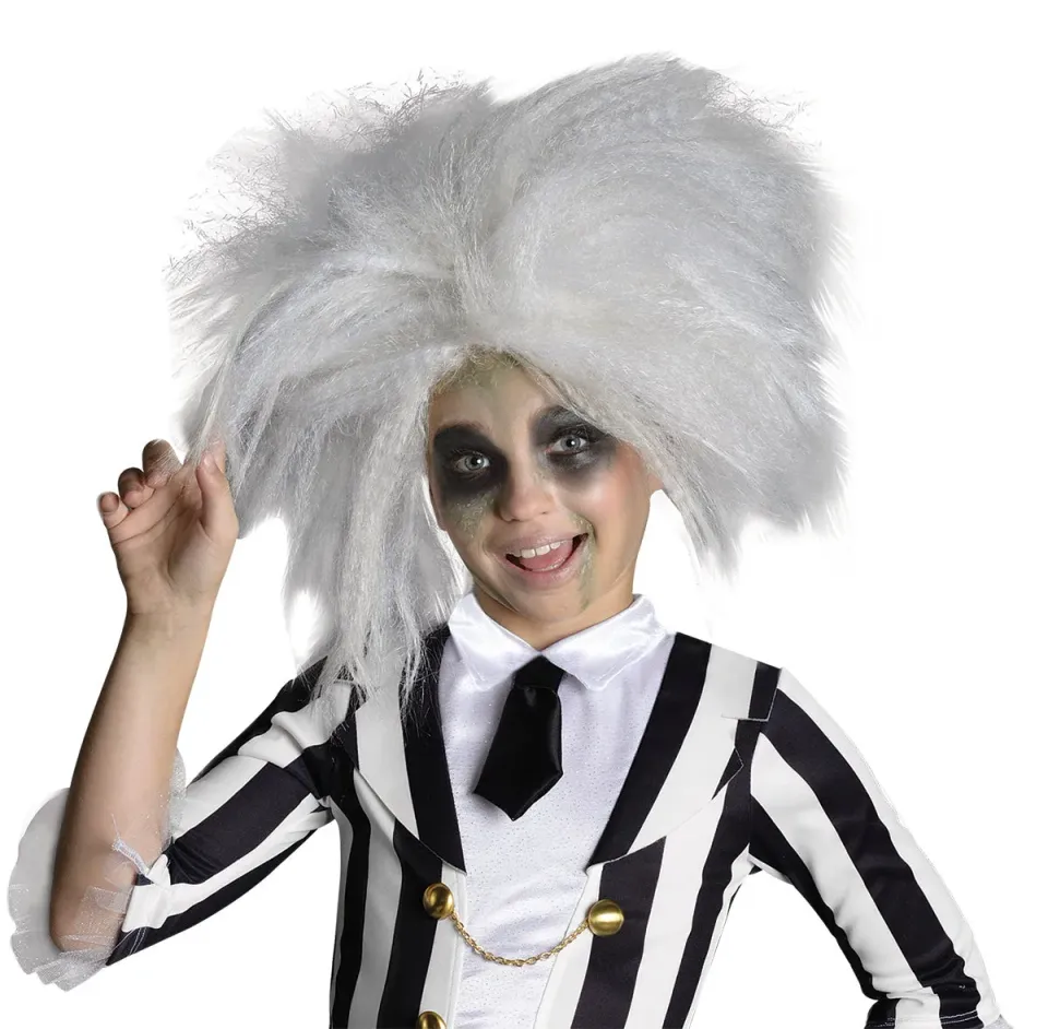 Rubies Beetlejuice parrucca bimbo grigia spettinata OS