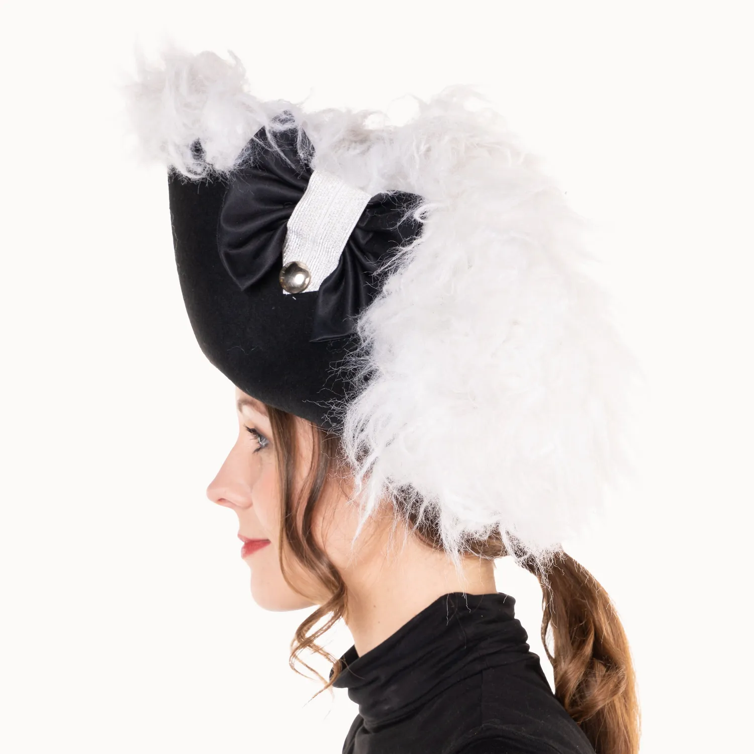 Altenburg Feldmaresciallo tricorno grande con marabou bianco