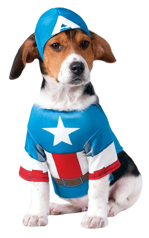 Rubies Capitan America costume per cani con cappuccio