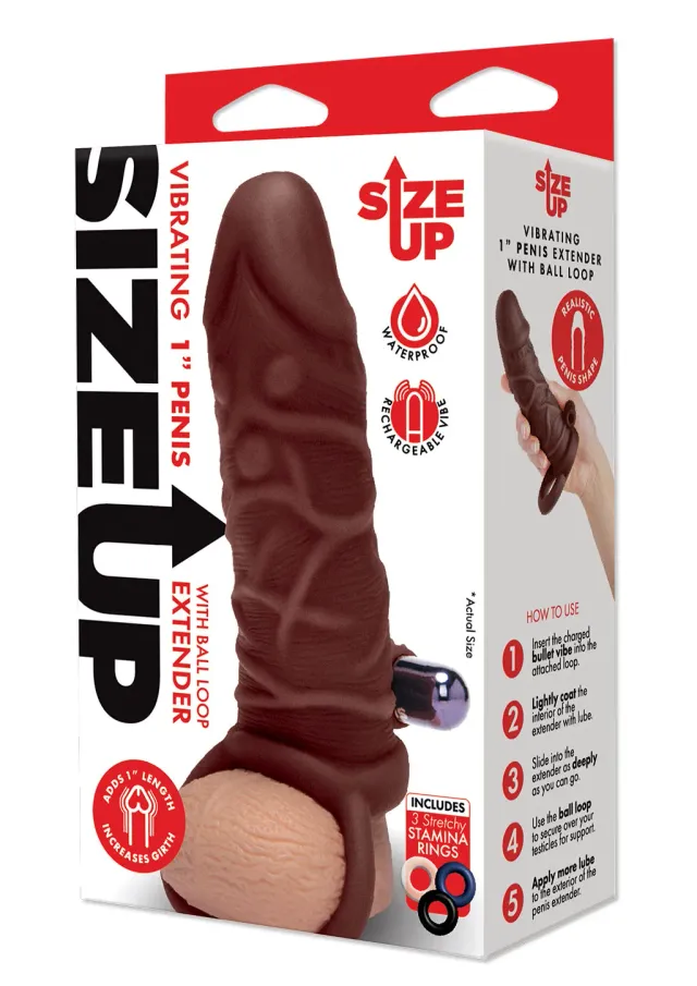 Size Up 1 Extender guaina vibrante Vanilla con anello